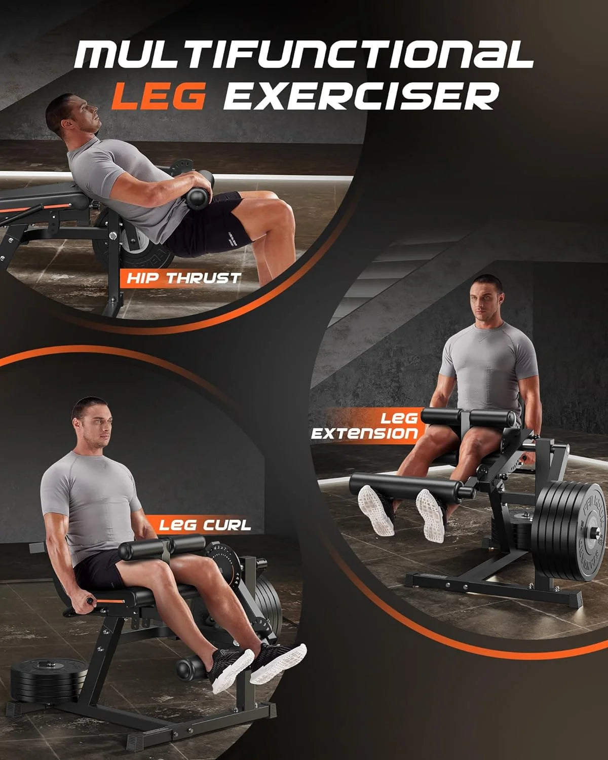 3-in-1 Adjustable Leg Extension and Curl Machine L8132