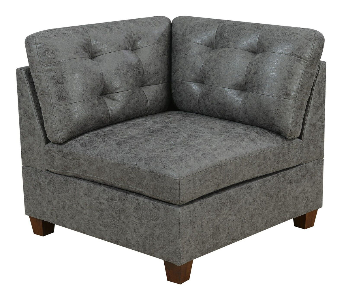 Antique Grey Leatherette 7pcs Sectional Sofa Set A168868