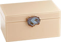 Beige Agate Stone Glass Wood Container E210664