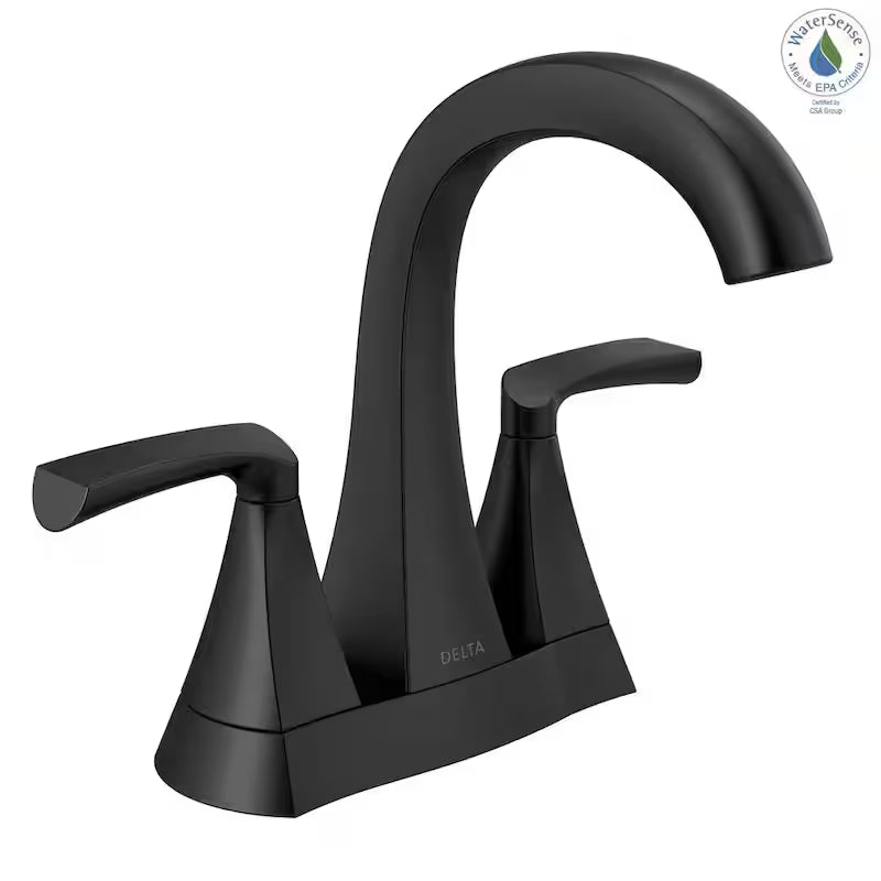 2-Handle Centerset Bathroom Faucet in Matte Black F6678