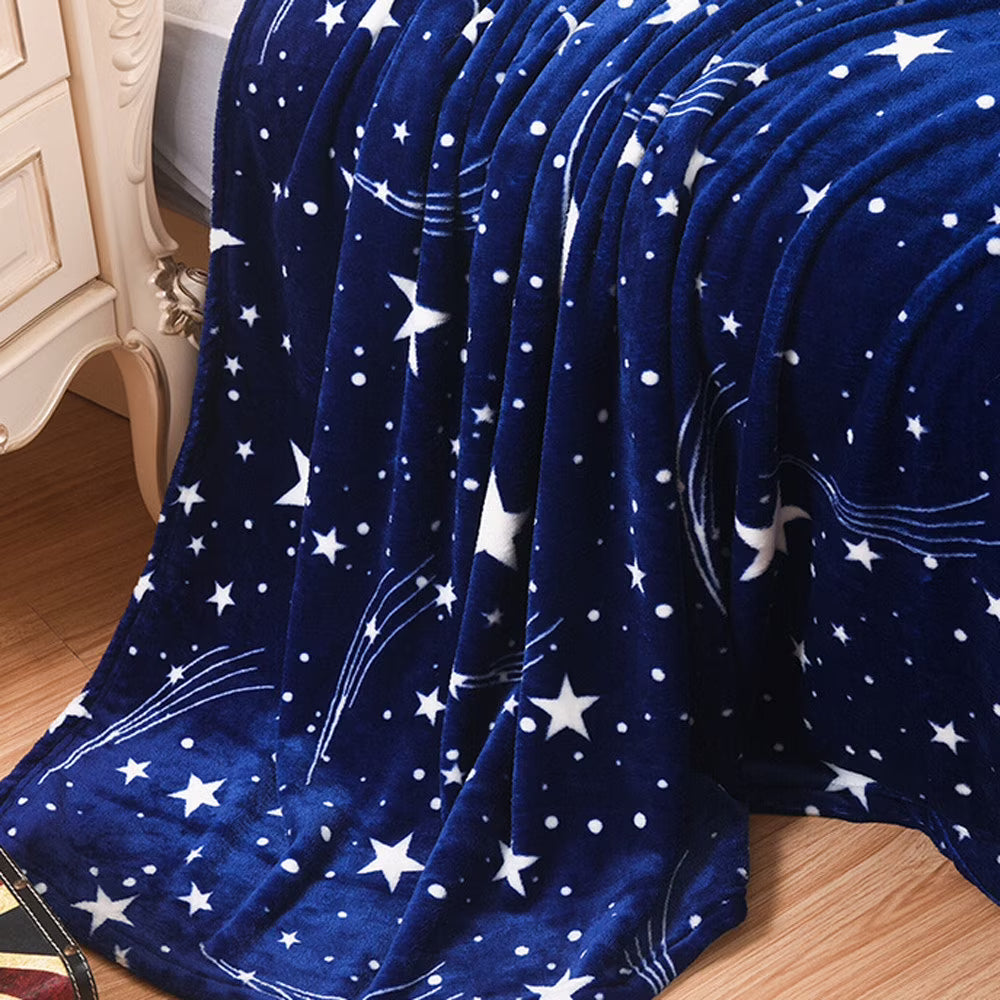 Dark Blue Micro Plush Fleece Throw Blanket P124045