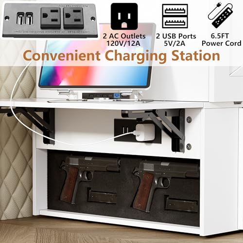 Queen Murphy Bed with Storage and Charging Station I3811