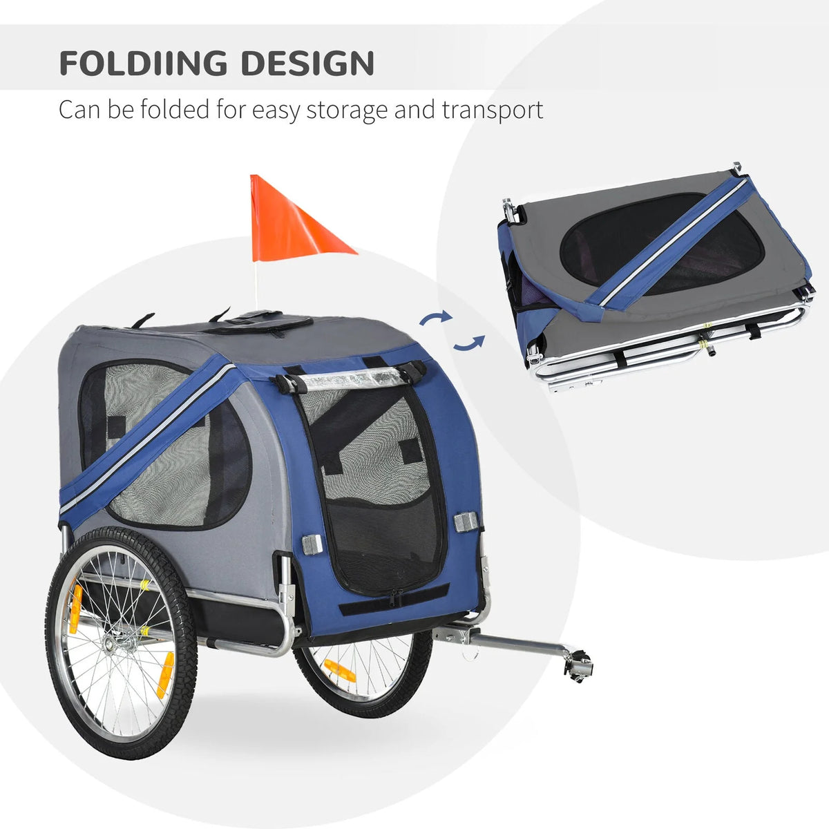 Bike Trailer & Wagon Jogger for Dogs and Pets with 3 Entrances Large Wheels & Mesh Screen K56964