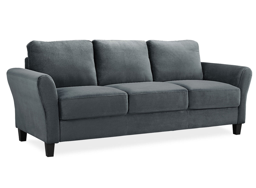 Gray Fabric Sofa with Curved Arms F26914