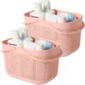 2-Pack Plastic Storage Baskets With Handles and Holes, White C119472
