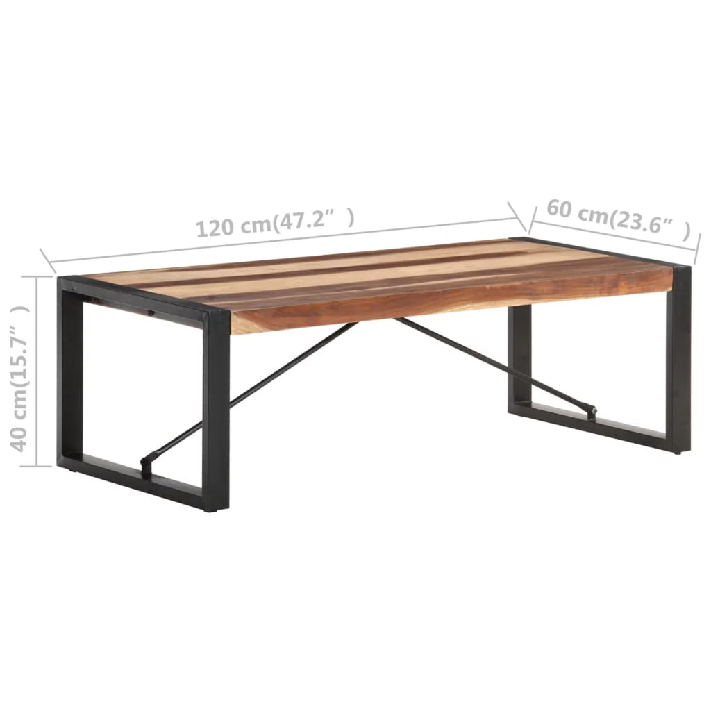 Acacia Wood Coffee Table with Steel Legs A498042