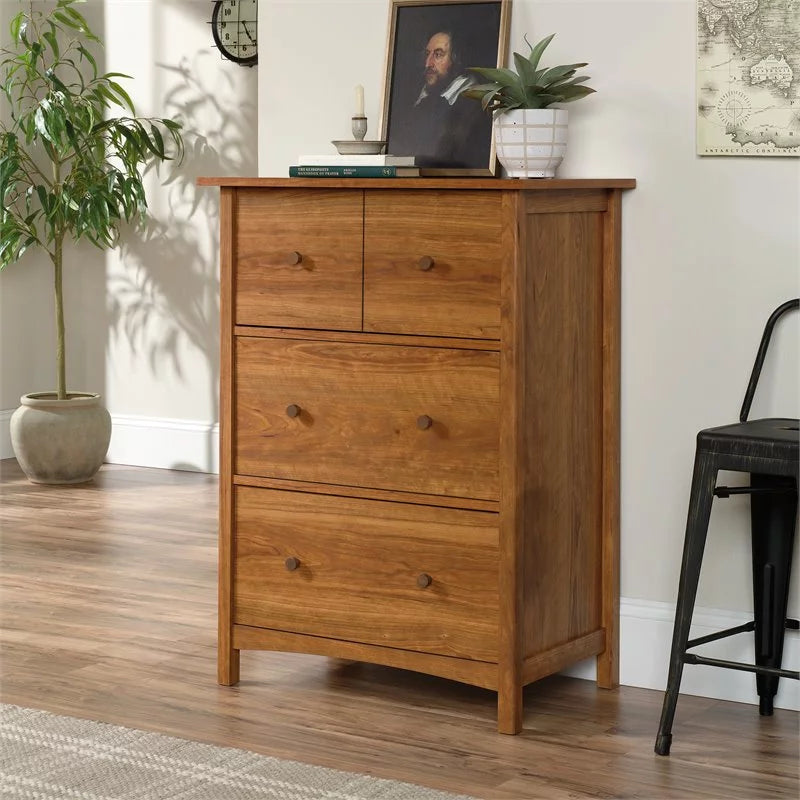 Engineered Wood Secretary Desk/Chest in Prairie Cherry G67309