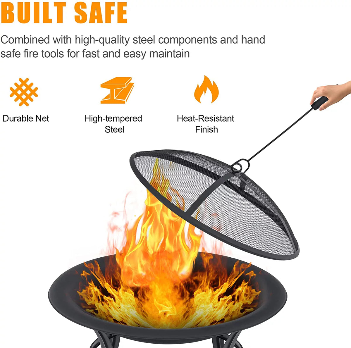 Black Metal Fire Pit P2224