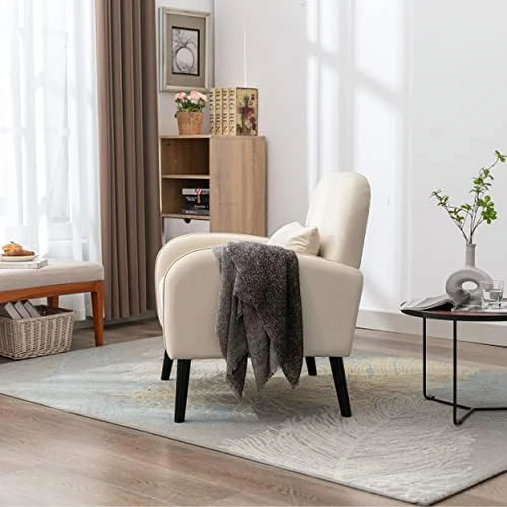 Modern Accent Chair with Solid Wooden Legs Upholstered Armchair V31677