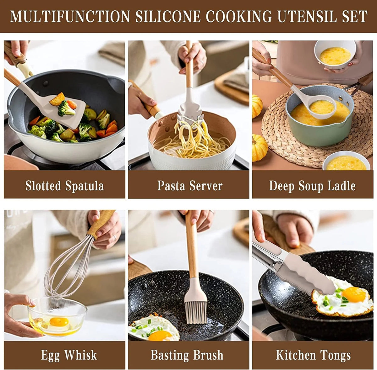 33 Pcs Non-Stick Silicone Cooking Utensil Set with Holder K88394