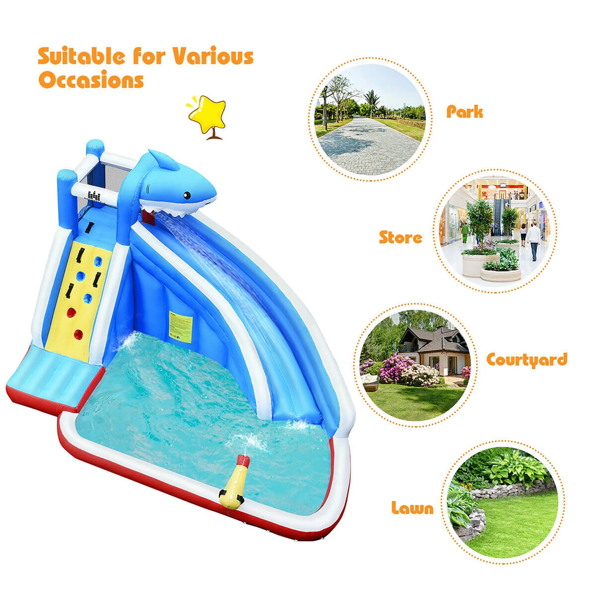 Inflatable Water Slide Bounce House Castle Splash Water Pool V3620