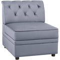 Gray Velvet Modular Armless Chair S147