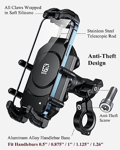 Motorcycle Phone Holder with Vibration Dampener Handlebar Mount M5068
