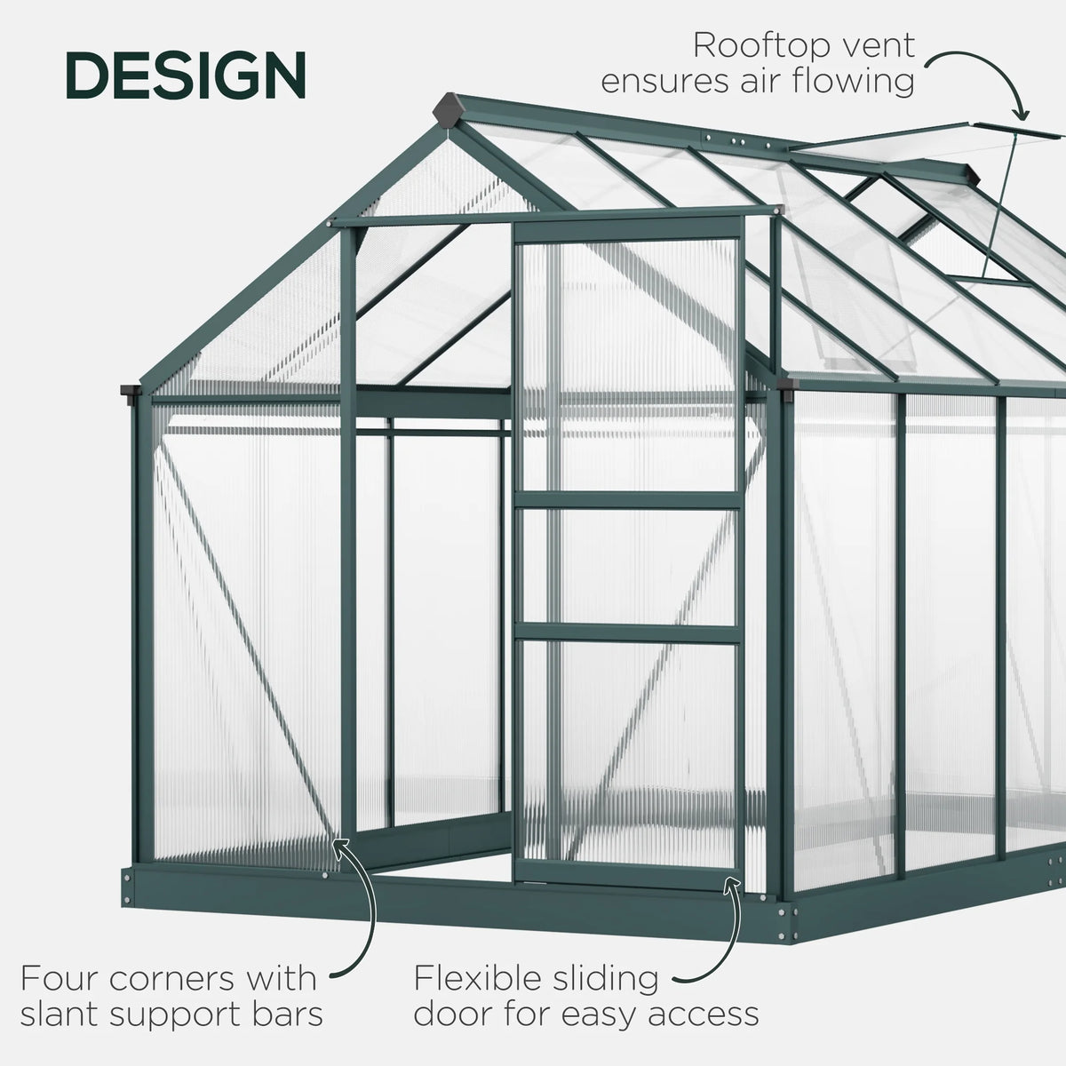 6' x 10' x 7' Polycarbonate Walk-in Greenhouse P218971