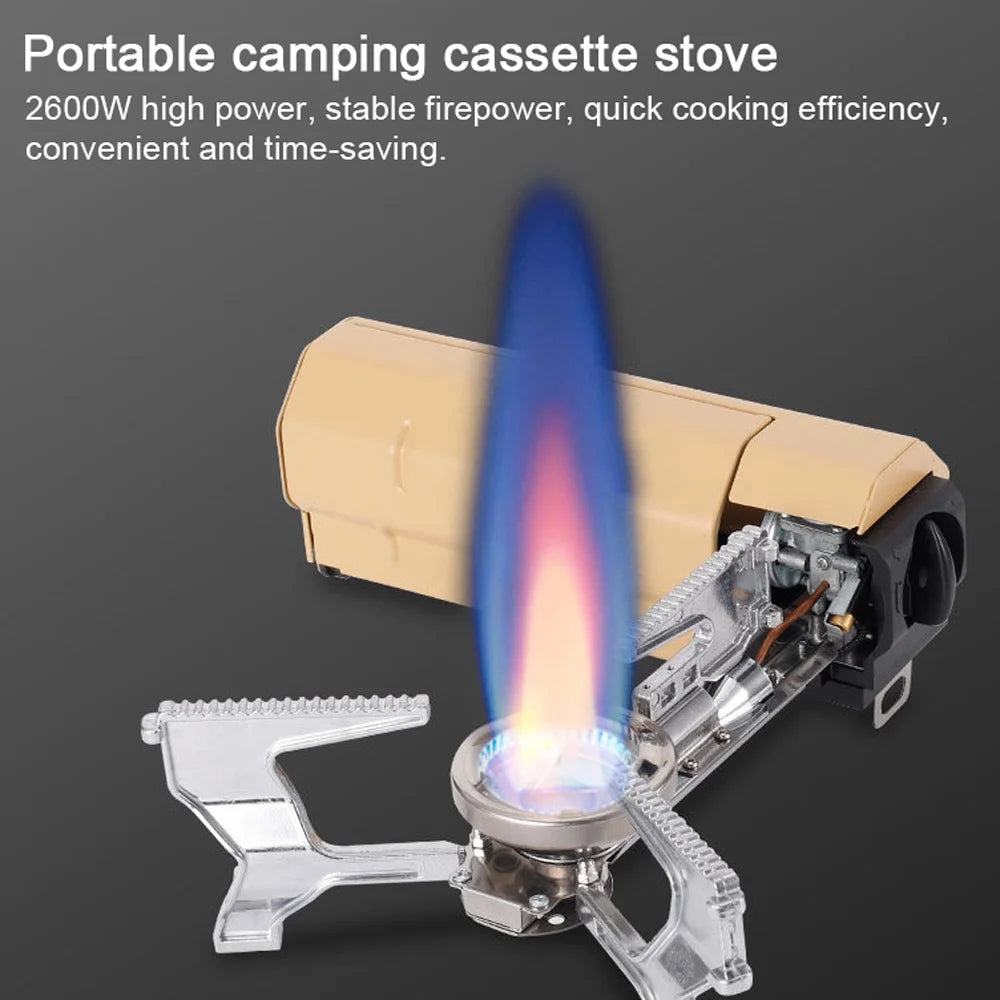 Portable Folding Camping Butane Stove 2600W with Electronic Ignition Carrying Bag T2981