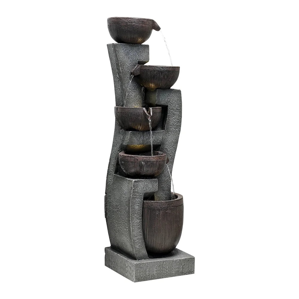 43.7-inch H Outdoor Garden Water Fountain with LED Lights G739274