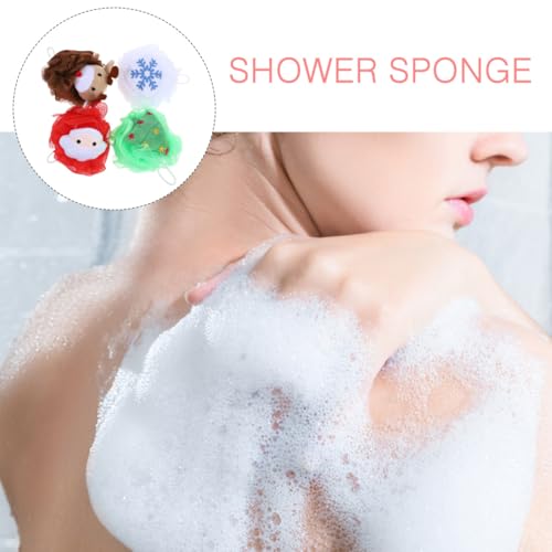 4 Pcs Christmas Exfoliating Loofah Bath Balls V60361