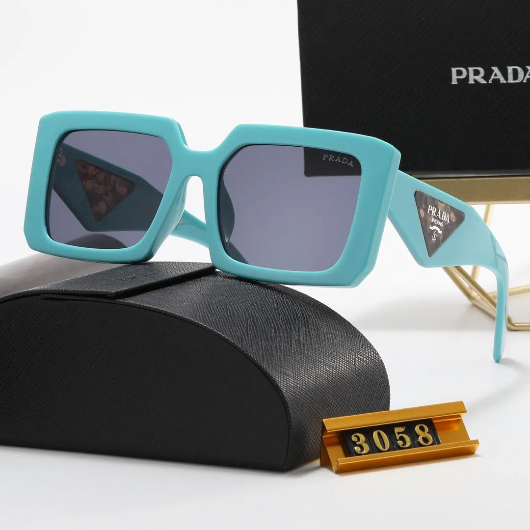 Triangle Letter Leopard Print Polarized Sunglasses A320063
