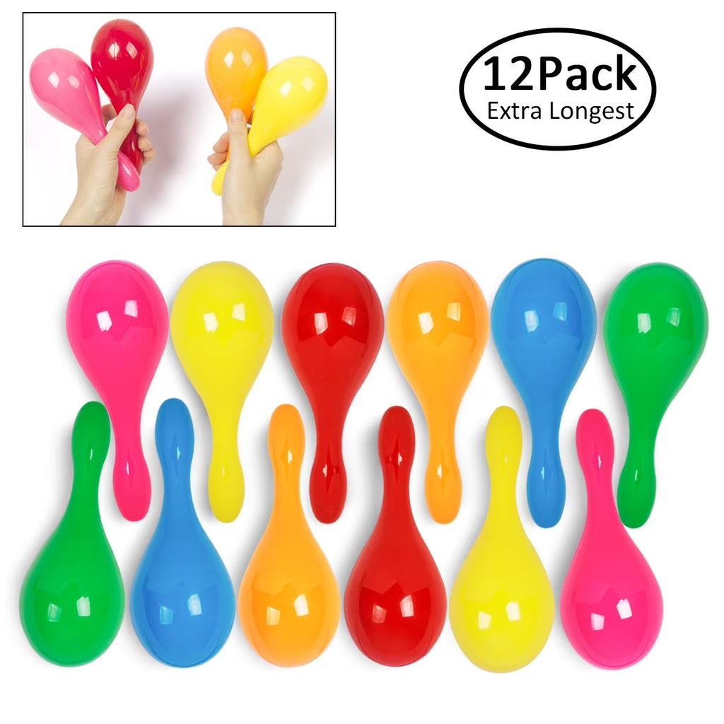 12pcs 6'' Maracas for Kids Mexican Fiesta Party Favors Shakers Noisemaker B64168