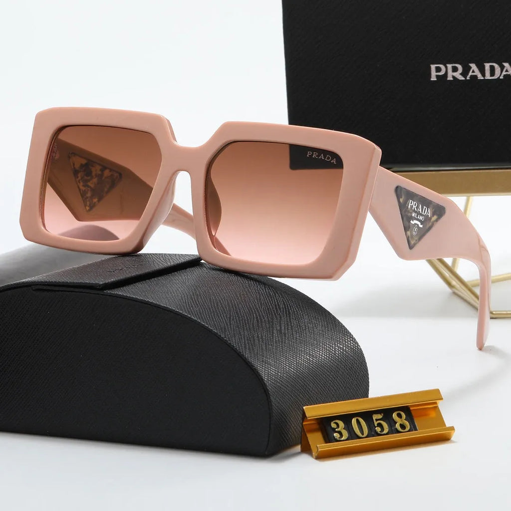 Triangle Letter Leopard Print Polarized Sunglasses A320063