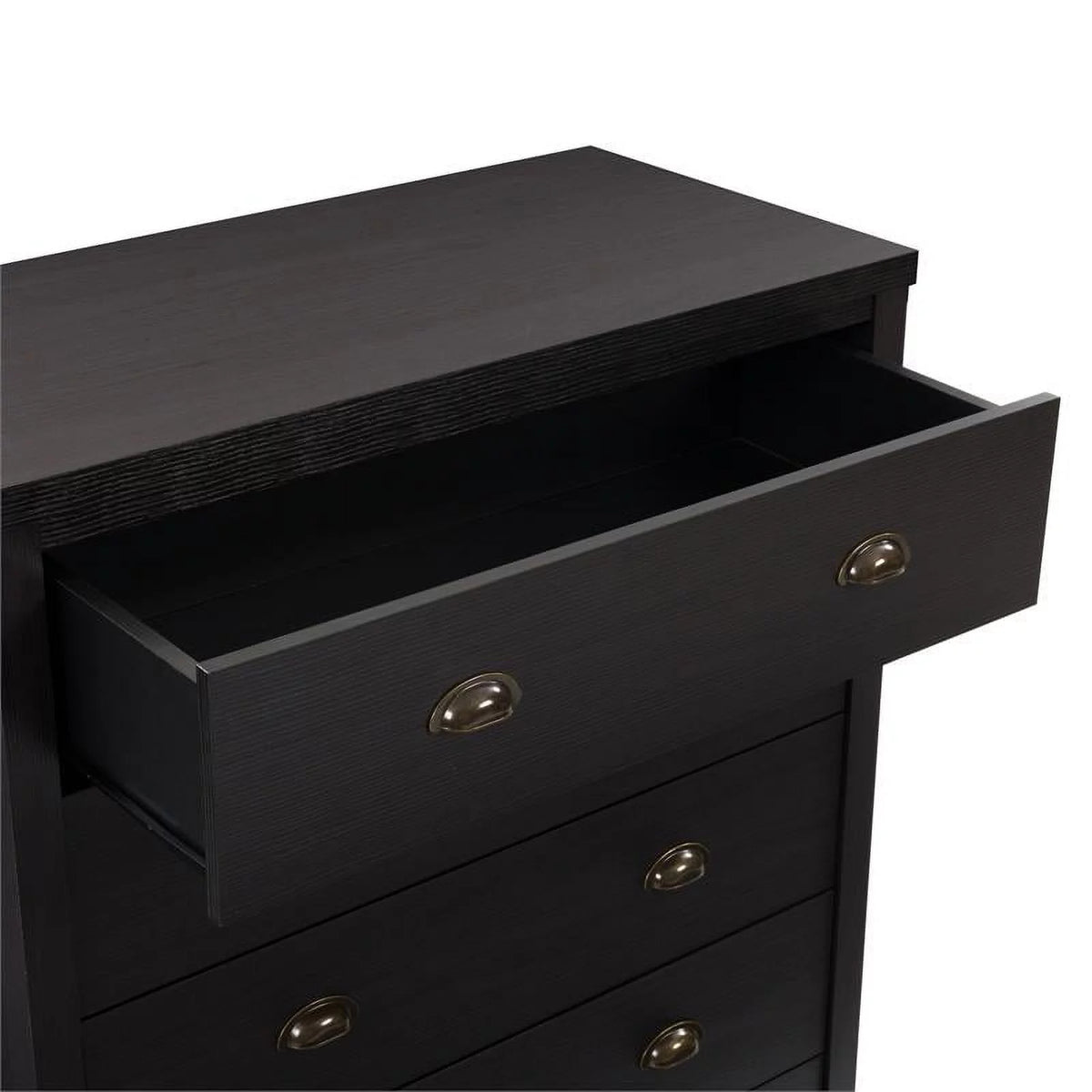 Black 5 Drawer Engineered Wood Dresser E35295