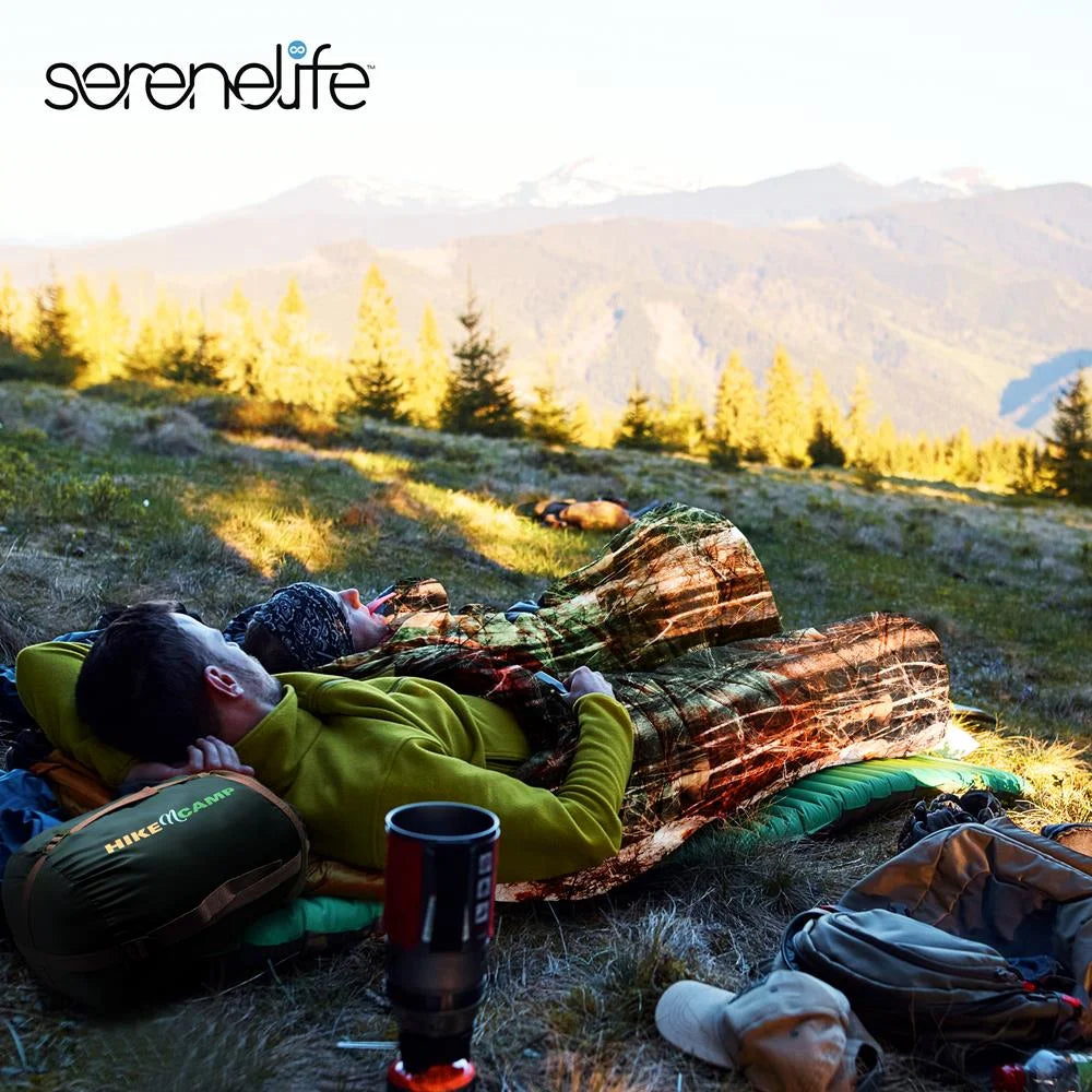 Double Sleeping Bag with Two Pillows, Lightweight & Waterproof, Includes Carrying Bag U82552