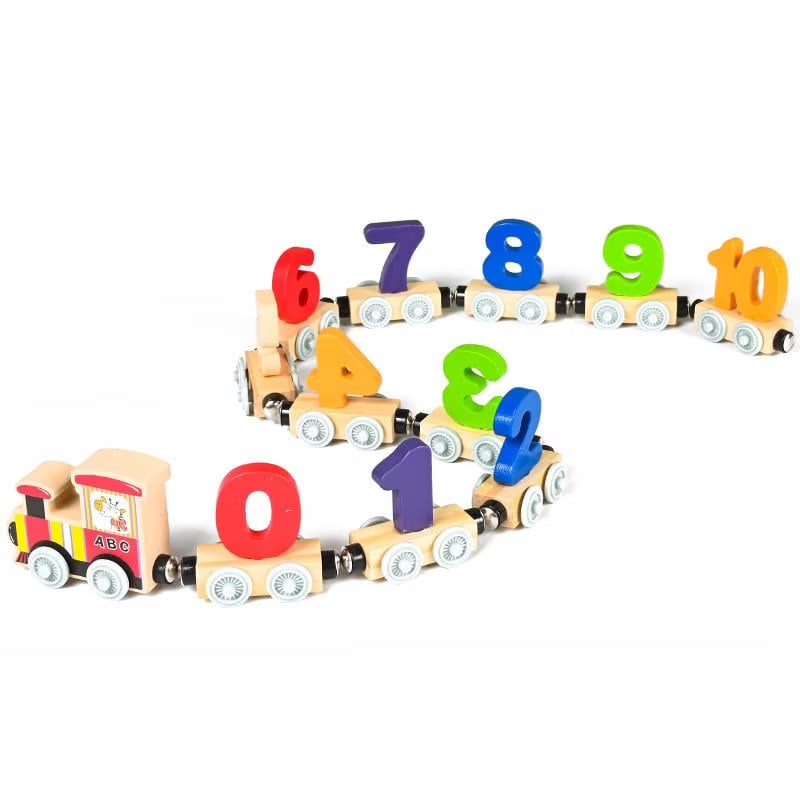 Wooden Magnetic Train Building Blocks Puzzle Toys T6271