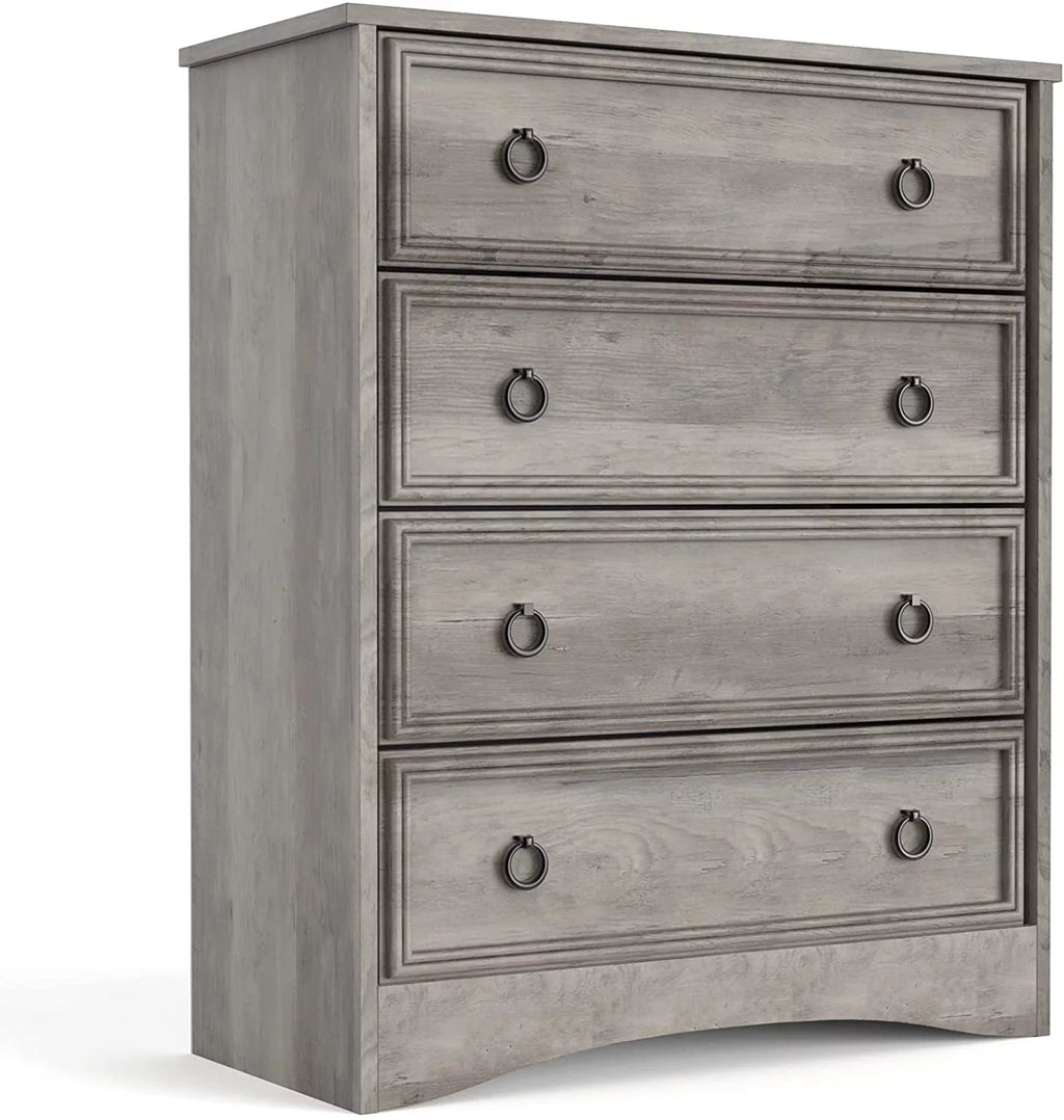 4 Drawer Gray Wood Dresser D225