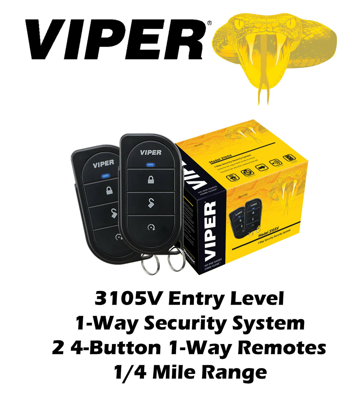 1-Way Car Alarm Security System and Keyless Entry D125