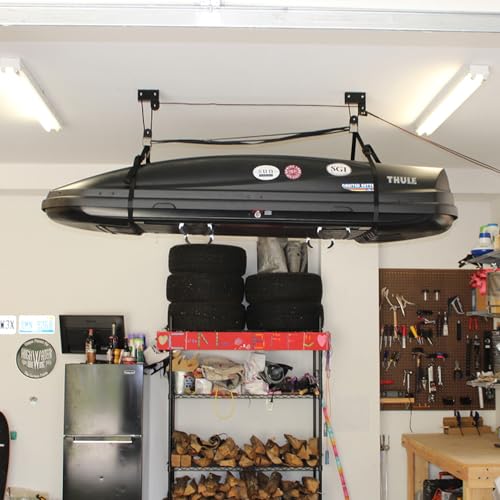 Cargo Box Ceiling Hoist with Pulley Lift System, Fits 8–10 ft Ceilings, Holds 150 lbs L8911