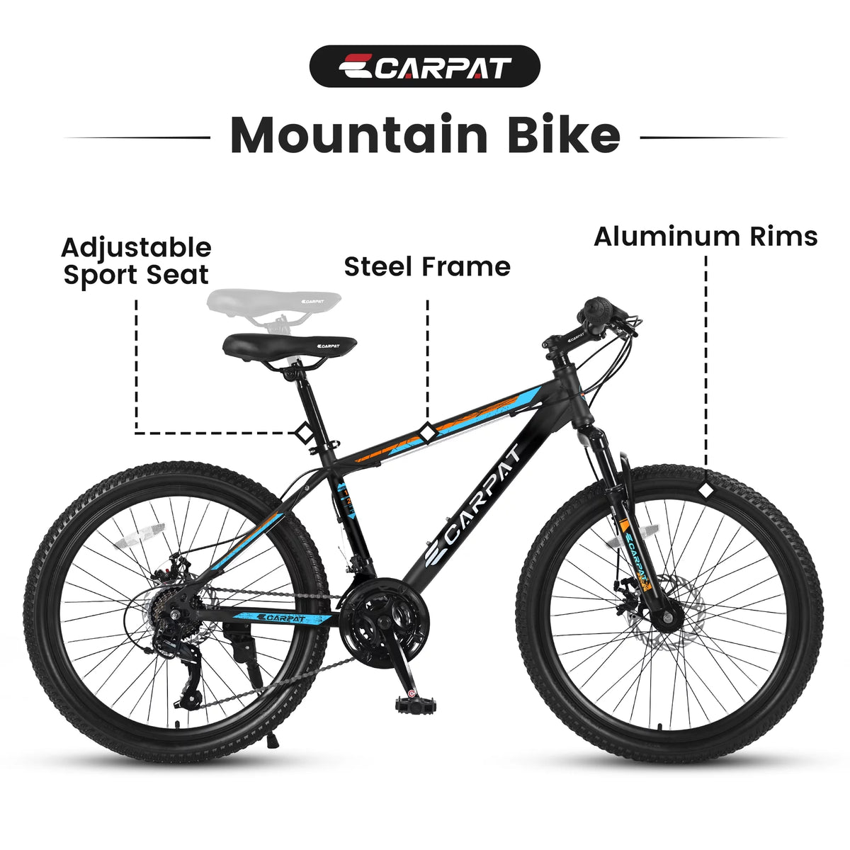 26 inch Mountain Bike with 21 Speed & Disc Brakes W186